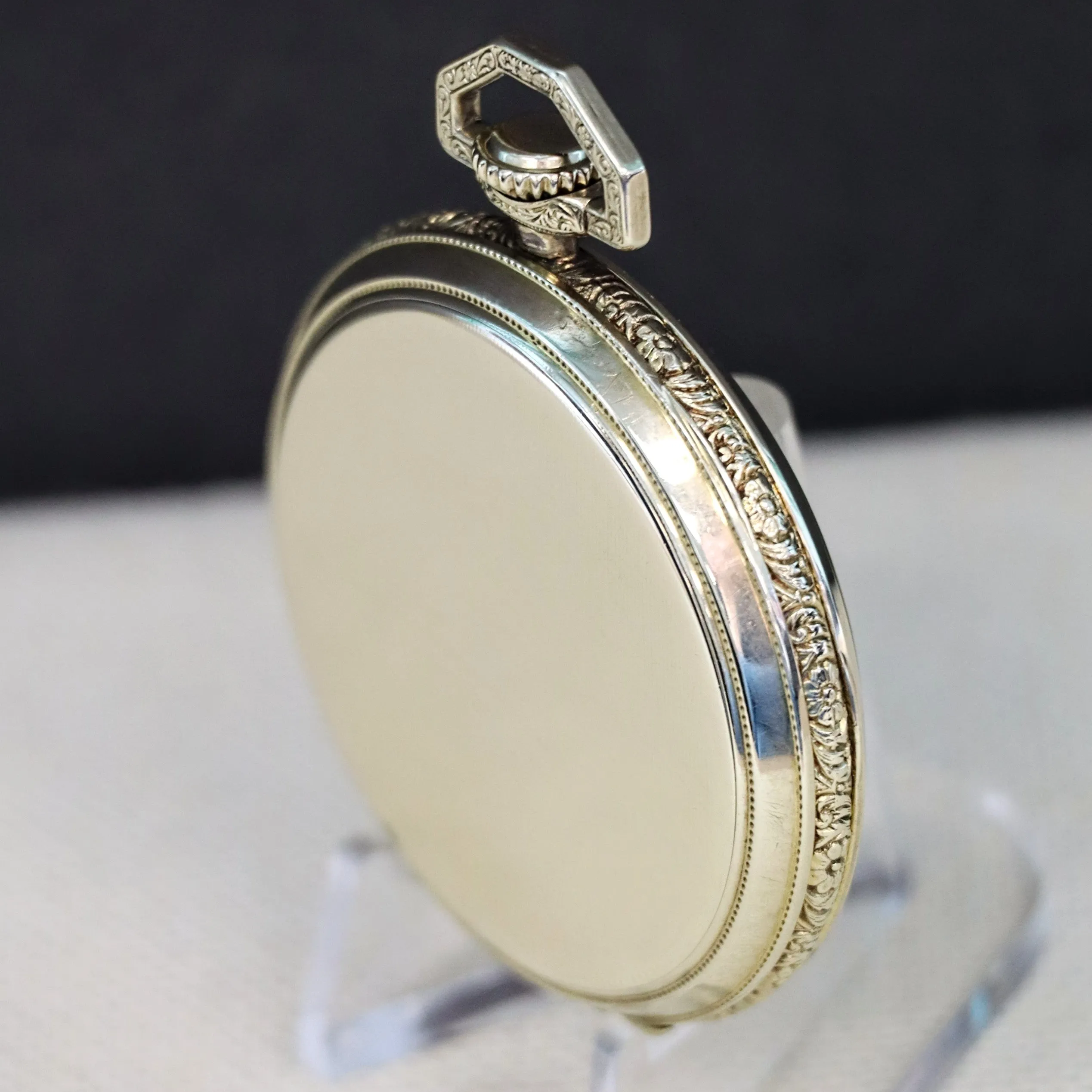 1922 ILLINOIS Dress Pocket Watch Openface 12s Grade 406 19 Jewels Adjusted 3 Positions Fancy Engraved Case