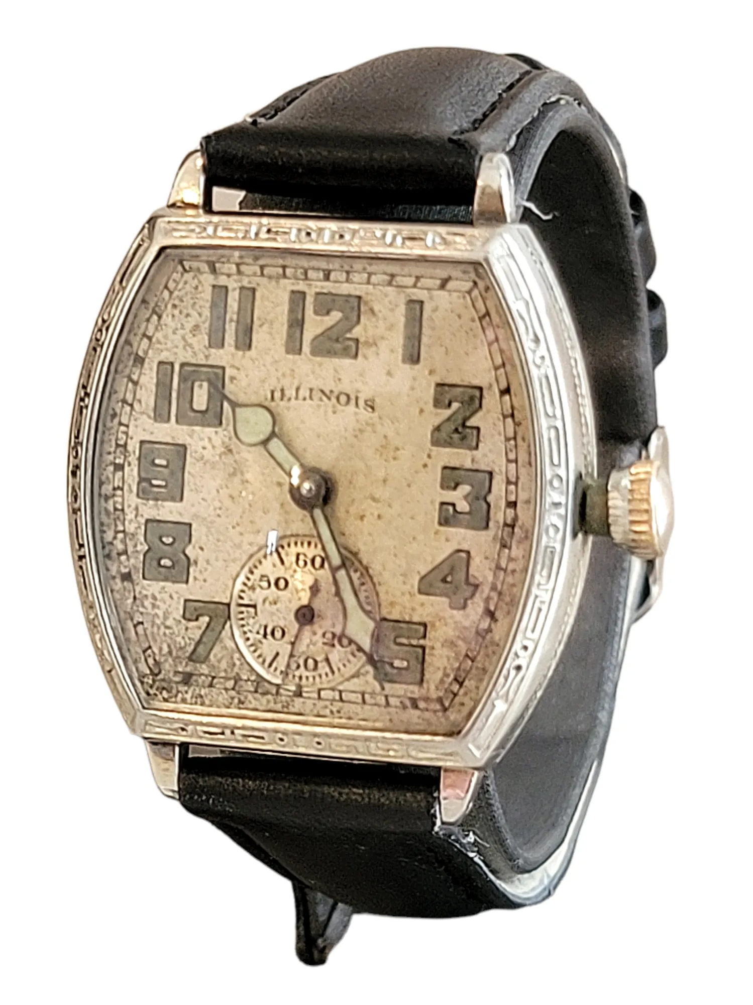 1930 ILLINOIS Whippet / Tonneau Watch 17 Jewels Cal. 307 Art Deco Engraved U.S.A.