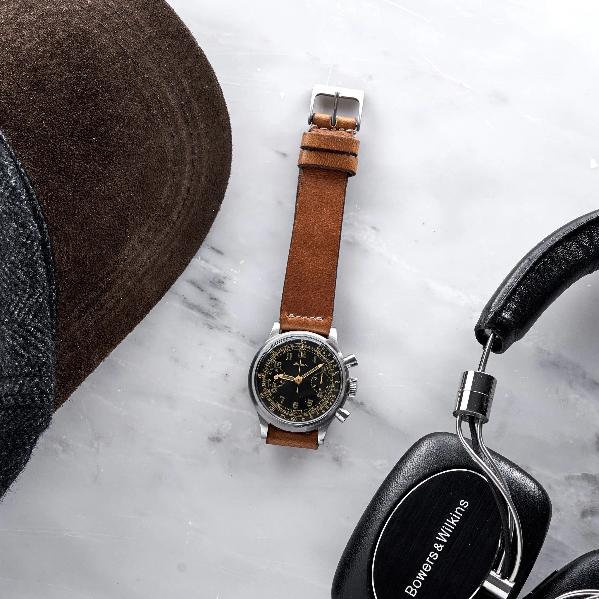1940s Alpina Chronograph With Radium Numerals