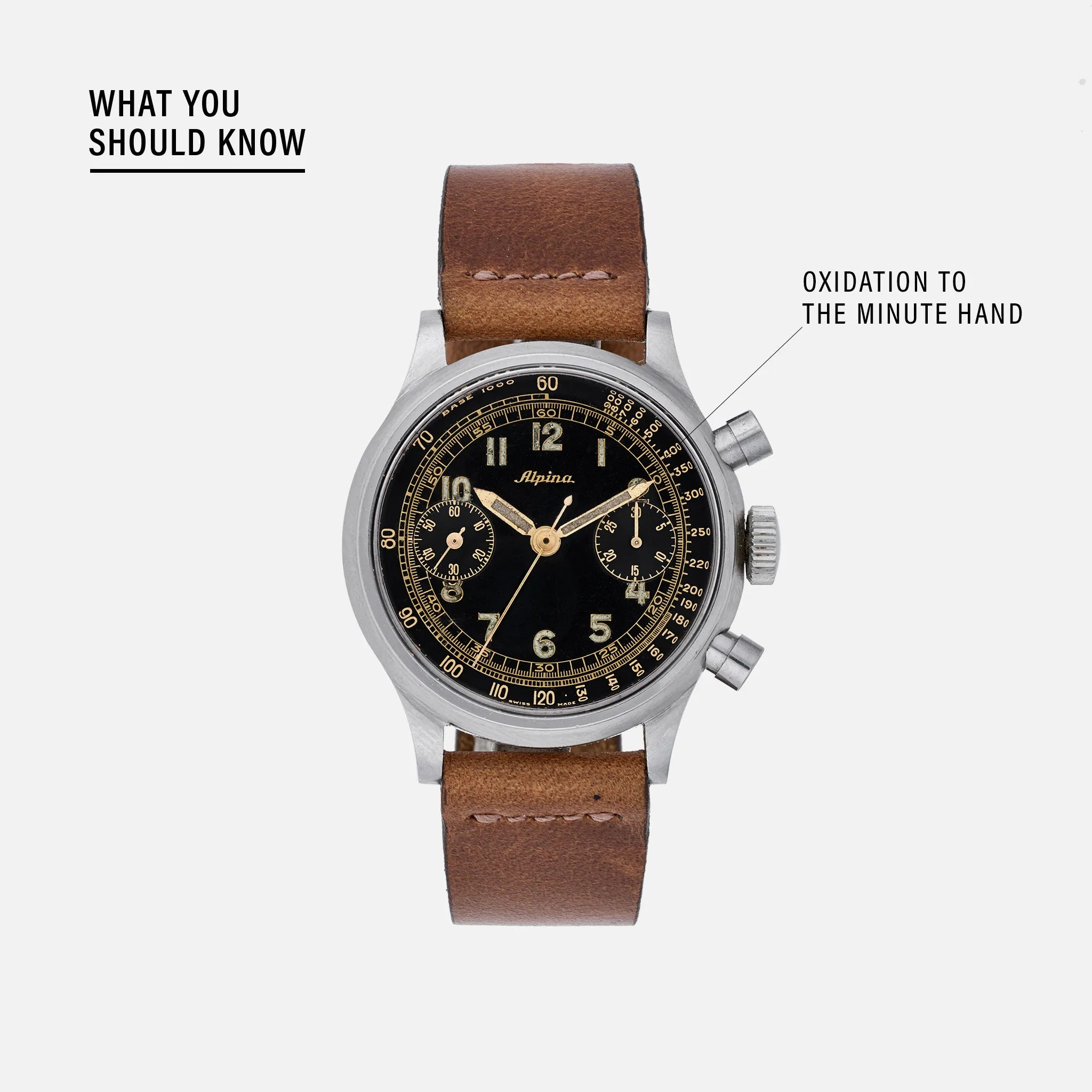 1940s Alpina Chronograph With Radium Numerals