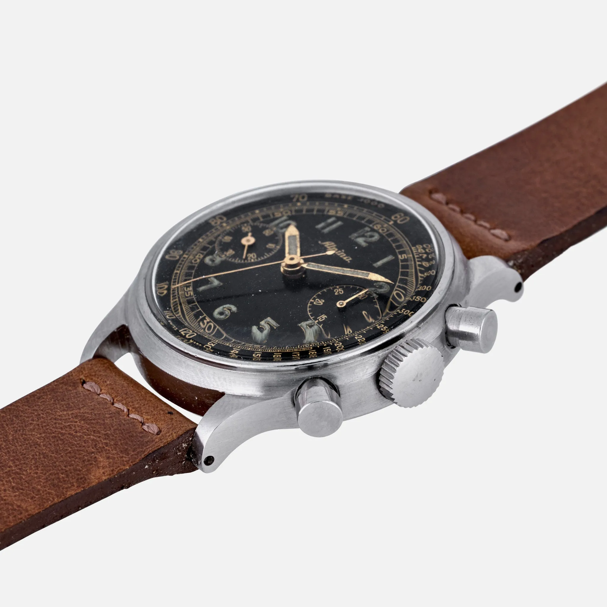 1940s Alpina Chronograph With Radium Numerals