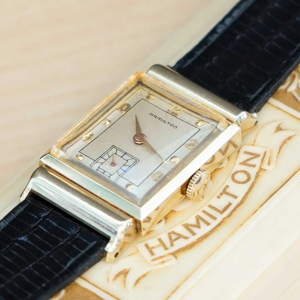 1948 HAMILTON Barton Watch 14K Gold 19 Jewels Cal. 982 U.S.A. Wristwatch