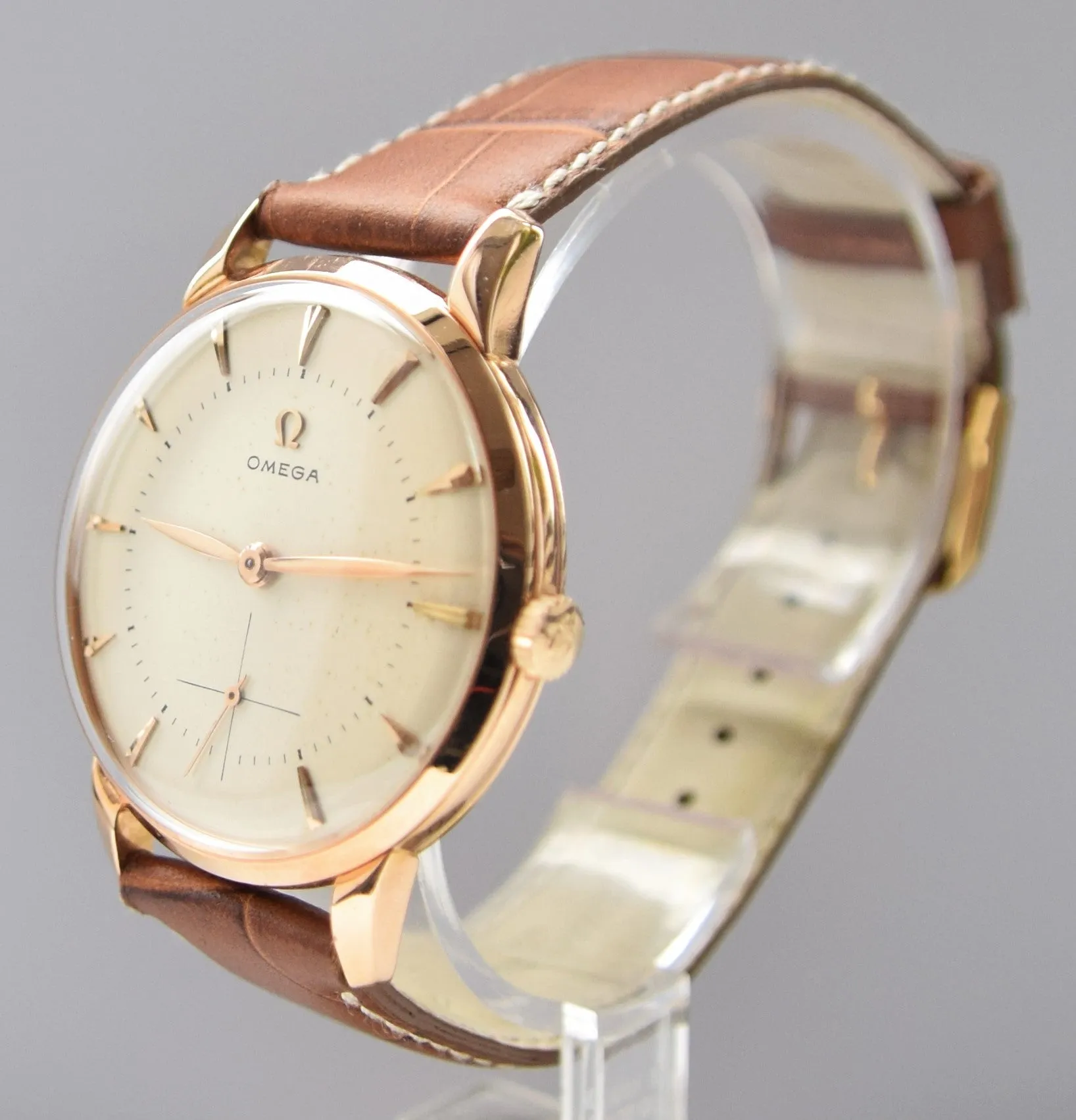 1954 Jumbo Omega with Sub Seconds Model 2687 in 18ct Pink Gold Case