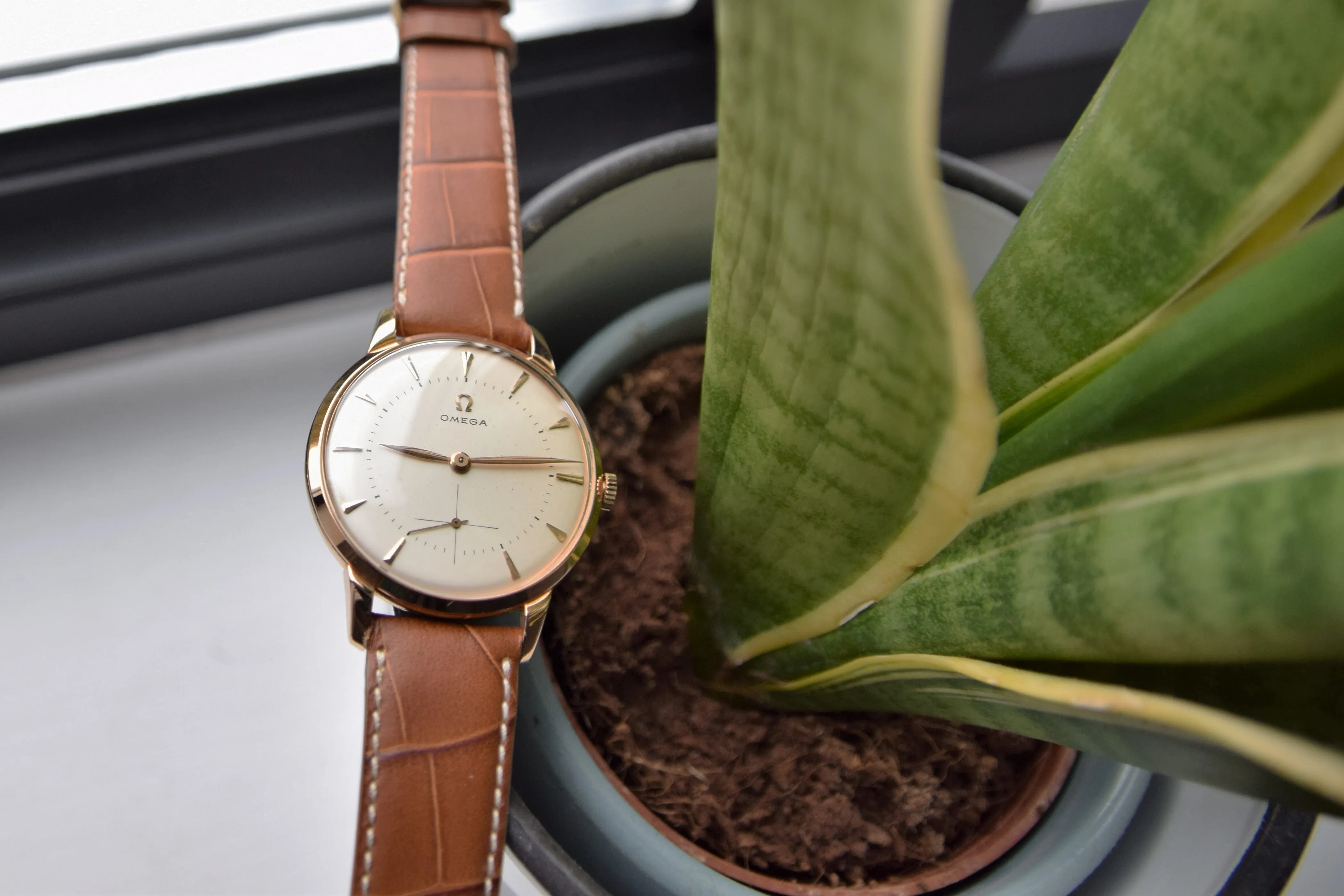 1954 Jumbo Omega with Sub Seconds Model 2687 in 18ct Pink Gold Case
