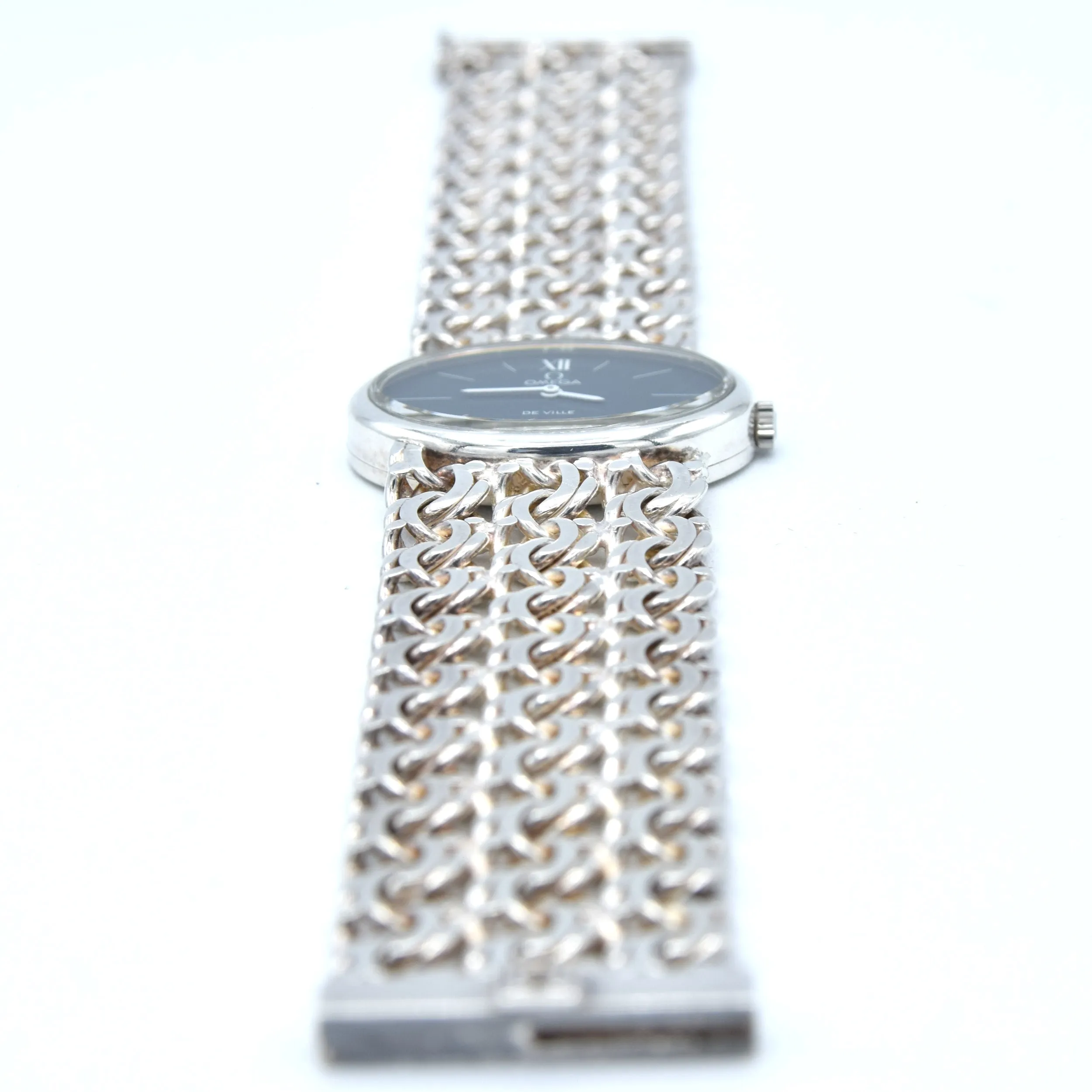 1972 Omega Rare & unusual De Ville “Jeux D’Argent” 8349 silver Bracelet Watch Andrew Grima designed
