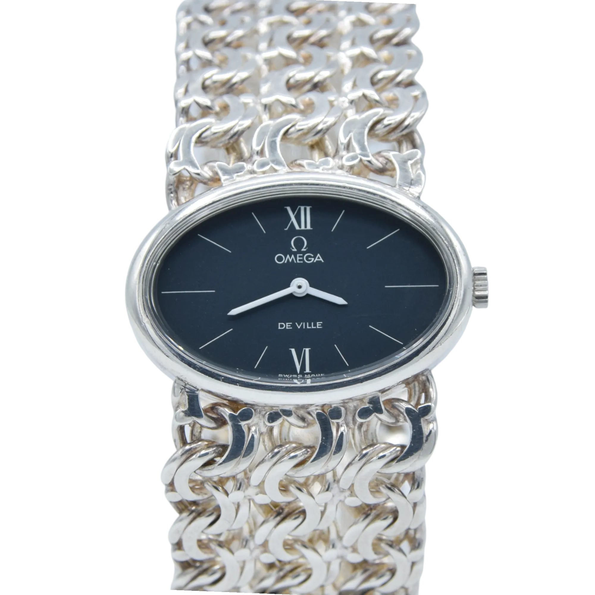 1972 Omega Rare & unusual De Ville “Jeux D’Argent” 8349 silver Bracelet Watch Andrew Grima designed