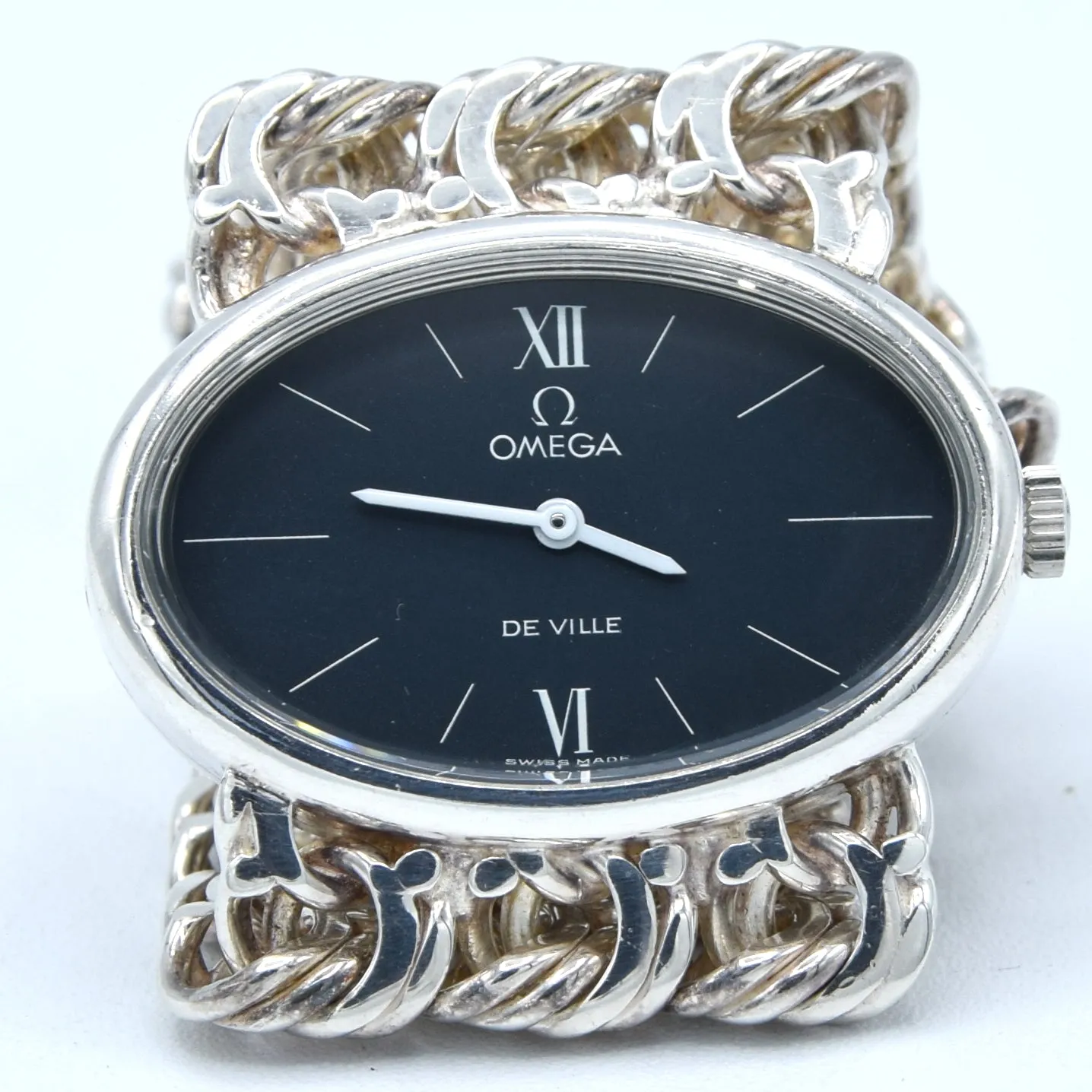 1972 Omega Rare & unusual De Ville “Jeux D’Argent” 8349 silver Bracelet Watch Andrew Grima designed