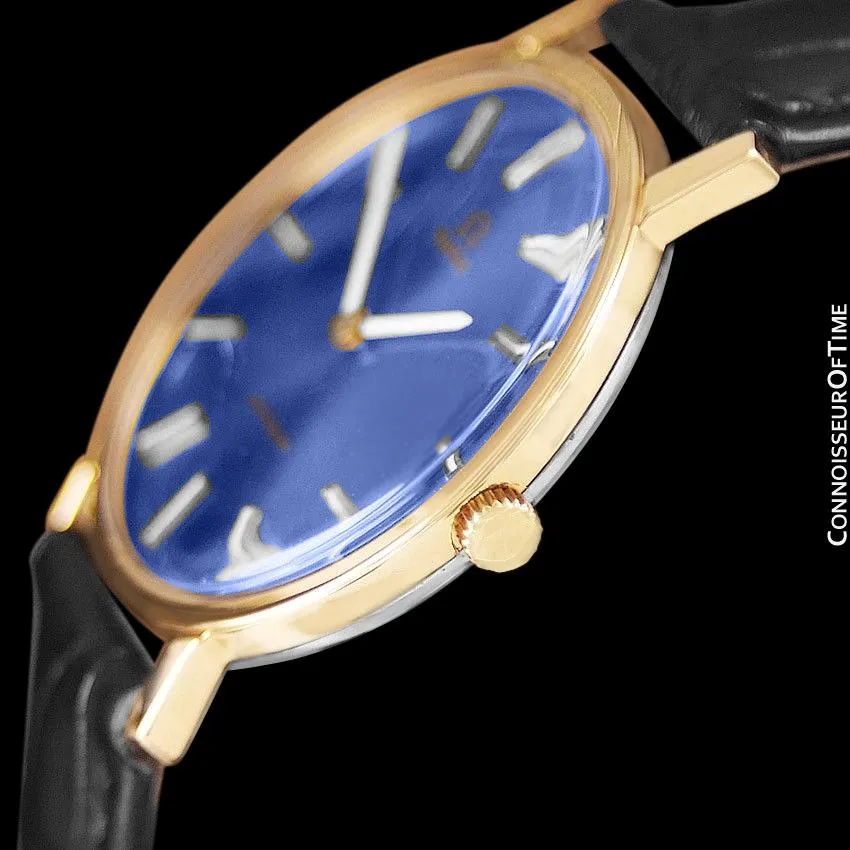 1975 Omega Geneve Vintage Mens Midsize Handwound Watch - 18K Gold Plated Stainless Steel