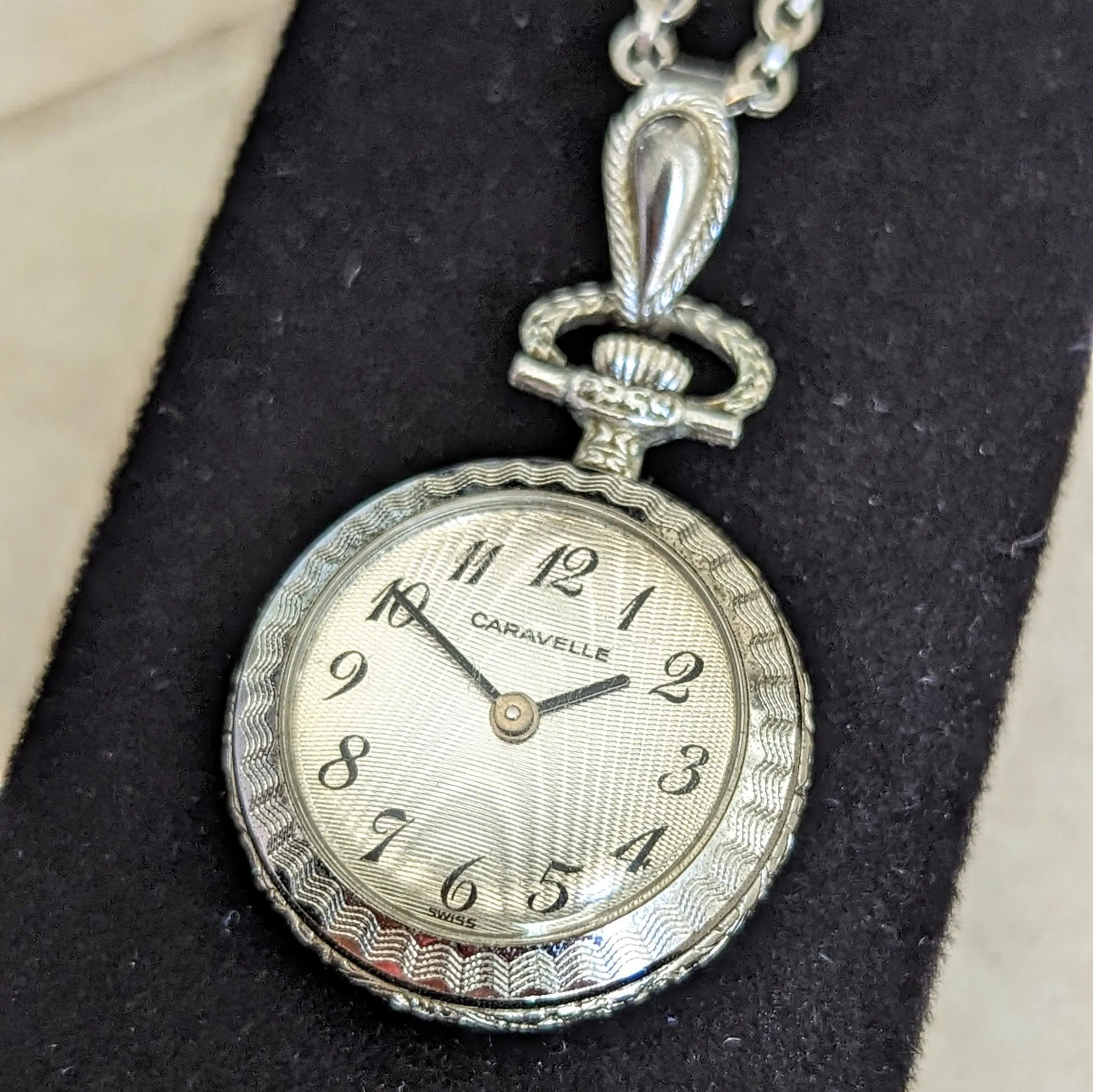 1978 CARAVELLE by Bulova Pendent Ladies Wristwatch 7 Jewels Vintage Swiss Watch