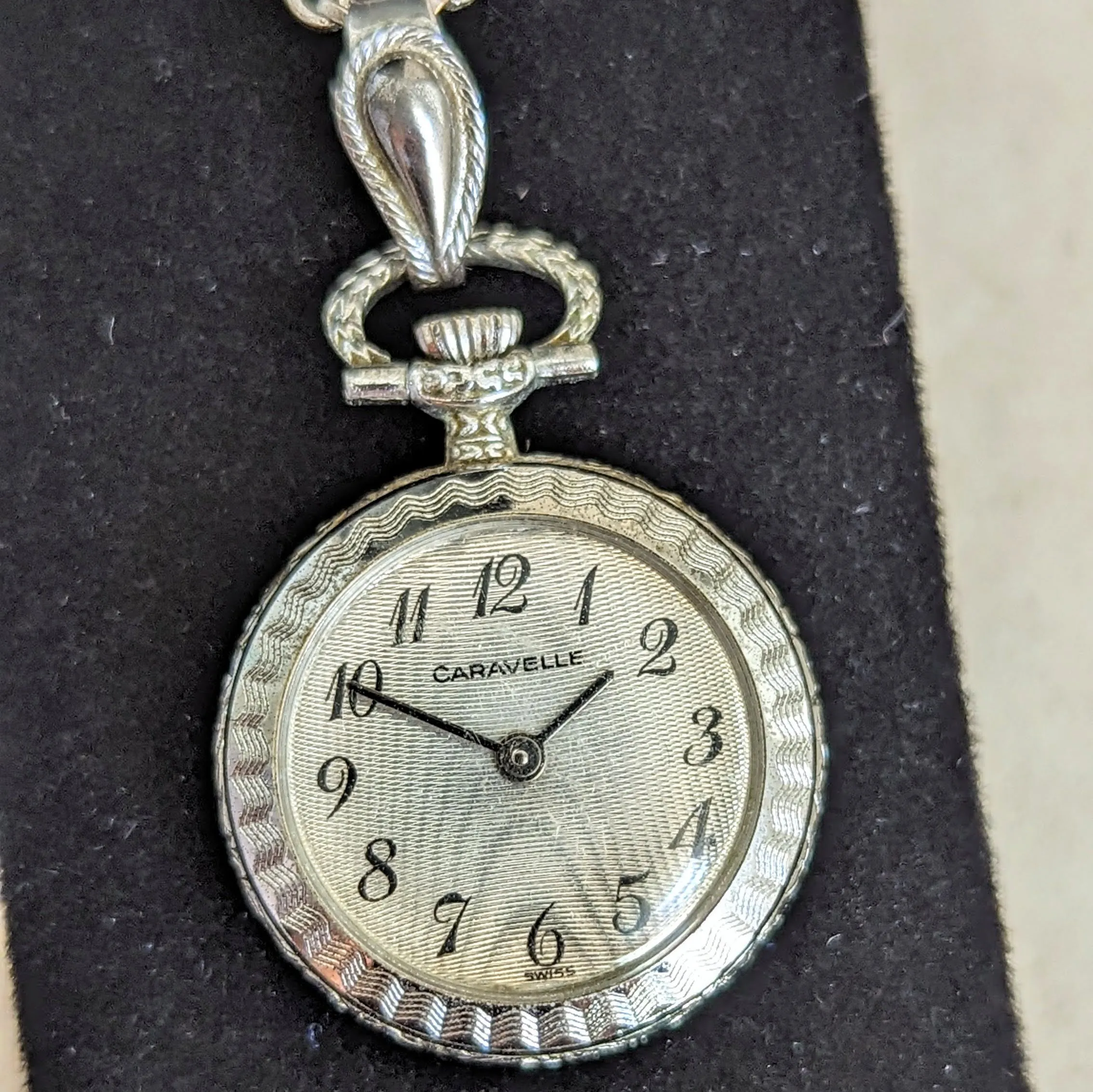 1978 CARAVELLE by Bulova Pendent Ladies Wristwatch 7 Jewels Vintage Swiss Watch
