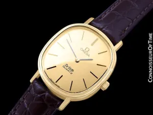 1980 Omega De Ville Vintage Mens Midsize Watch - 18K Gold Plated & Stainless Steel