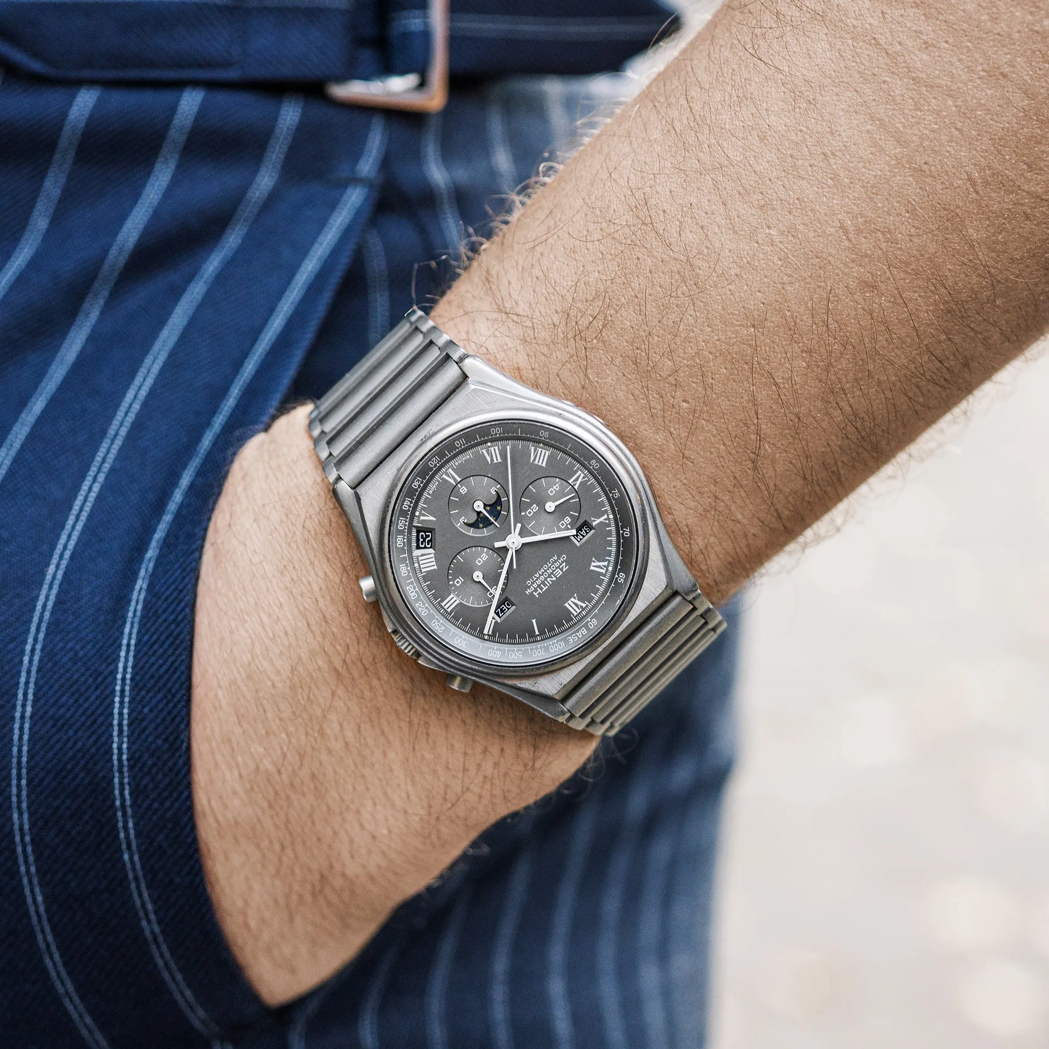 1980s Zenith 'Port Royal' El Primero Chronograph Ref. 95.100.418 In Titanium