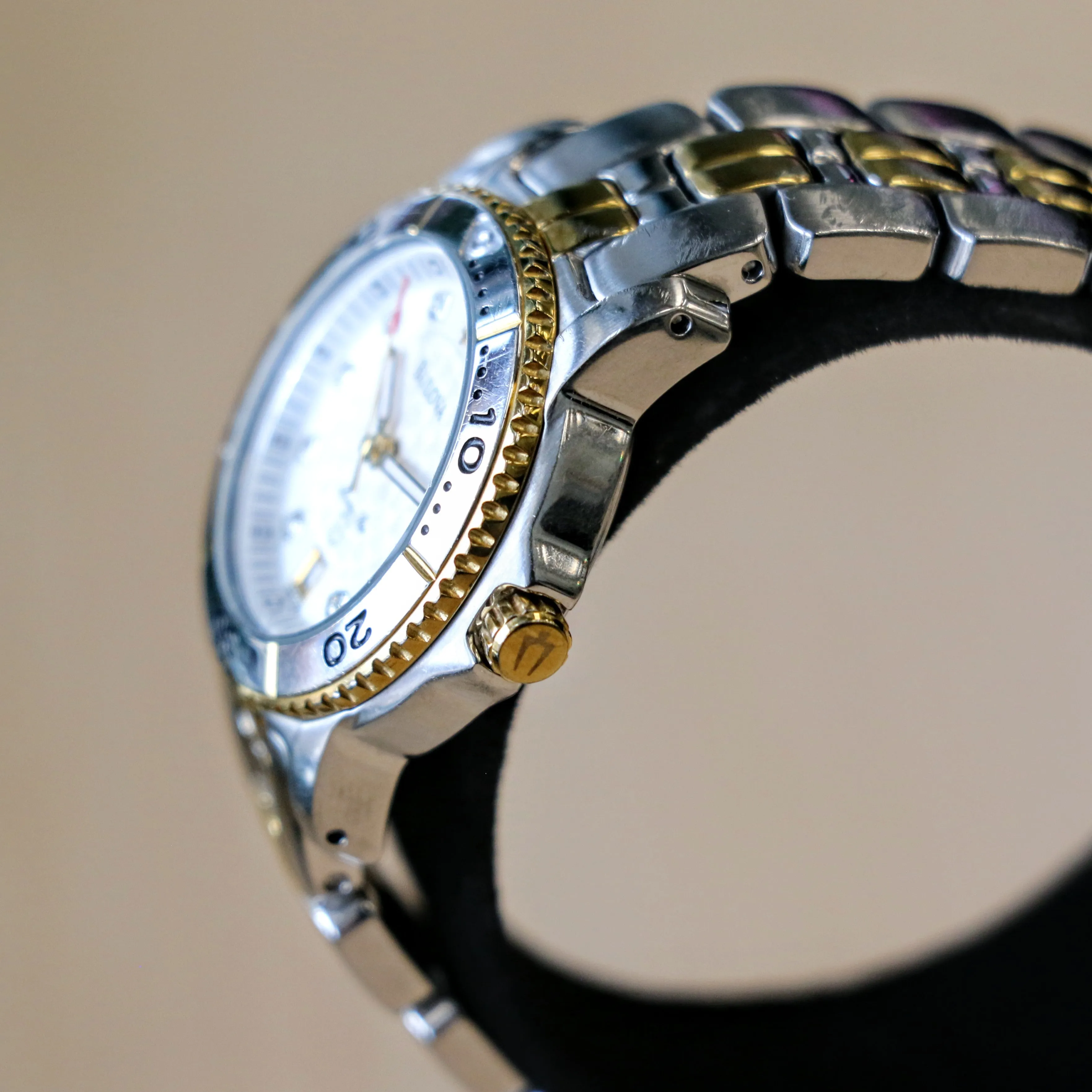 2008 BULOVA Marine Star 100m Date Indicator Diamond Dial Two-Tone Case & Bracelet- ALL S.S.