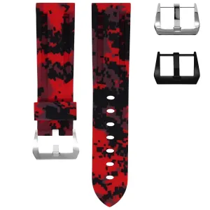 22MM LUG WIDTH STRAP - RED DIGI CAMO RUBBER