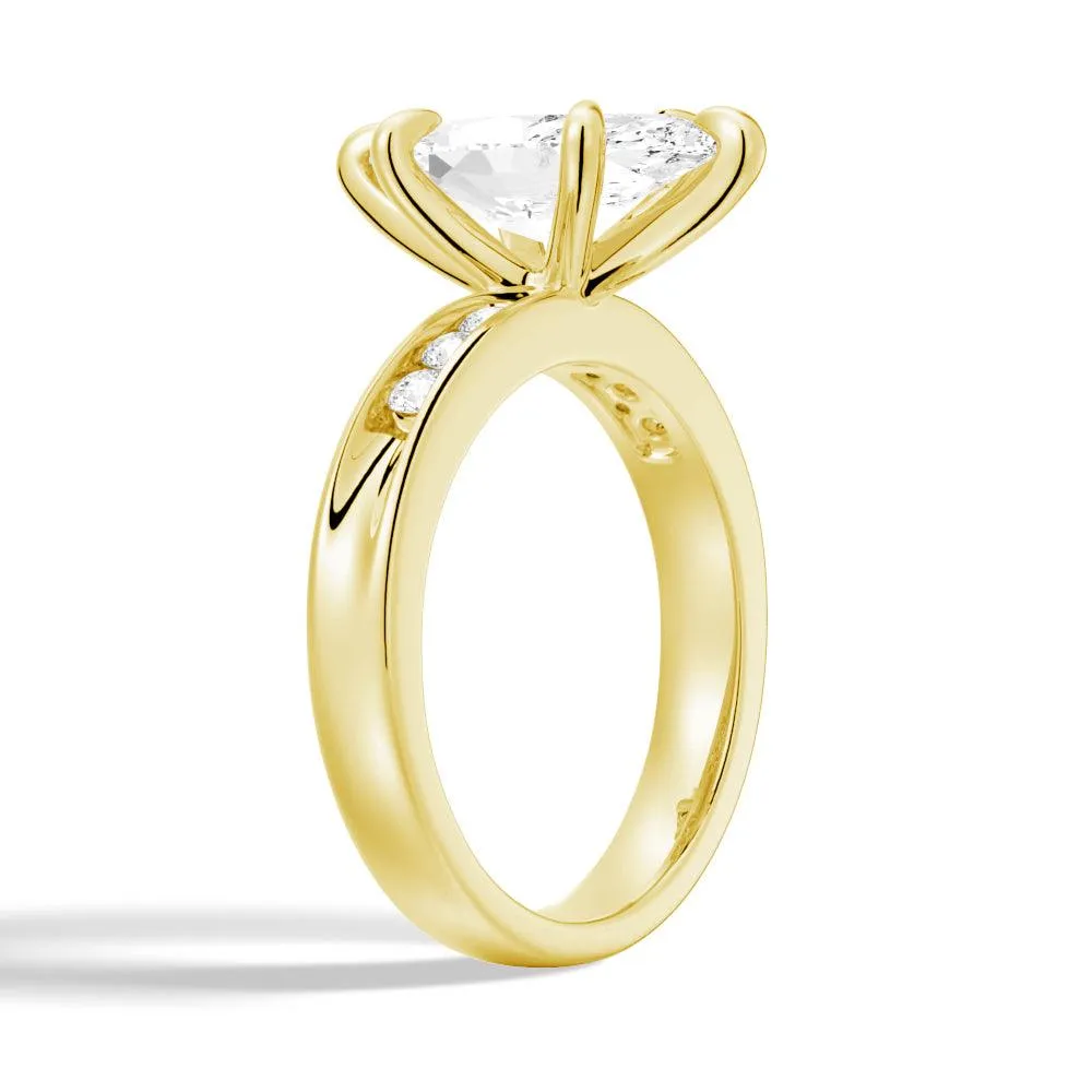3 CT. Marquise Moissanite Engagement Ring With Accents