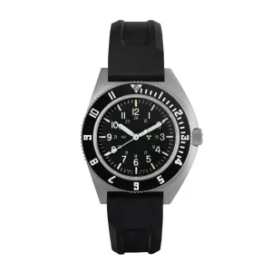 41mm Steel Navigator (SSNAV) on Black 3-Piece Rubber Strap Kit