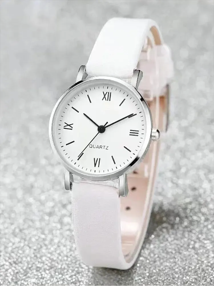 4pcs Personalized Men and Women Couple Belt Quartz Watch Paired Love Pendant Necklace