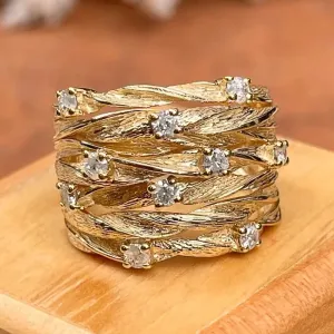 Antique Gold Ring Featuring Zircon Accents