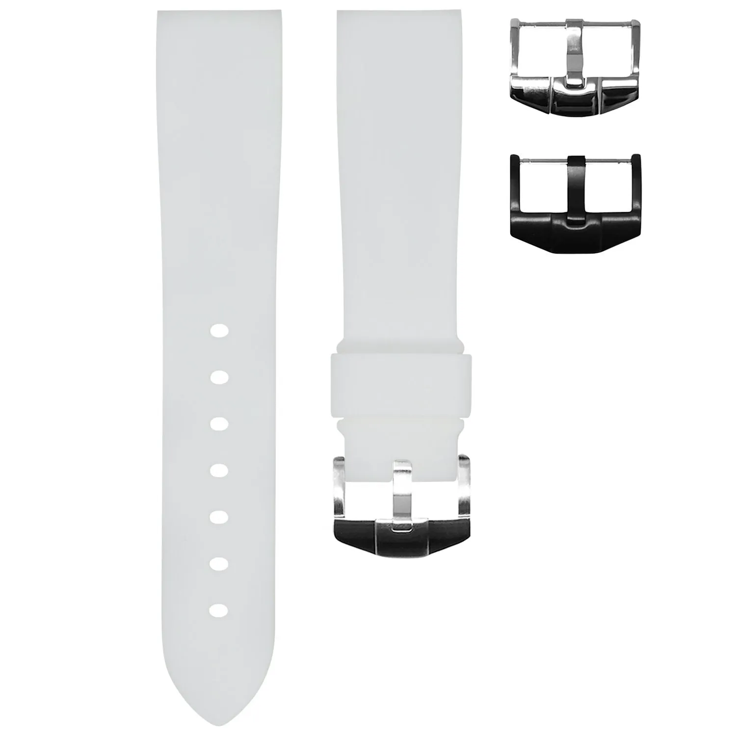 ARCTIC WHITE RUBBER STRAP FOR WATCHES WITH A 21MM LUG WIDTH