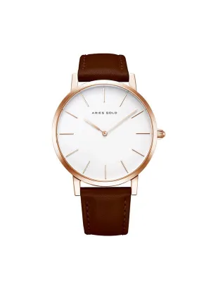 Aries Gold Urban Santos Burgundy Leather Strap G 1022 RG-W Watch