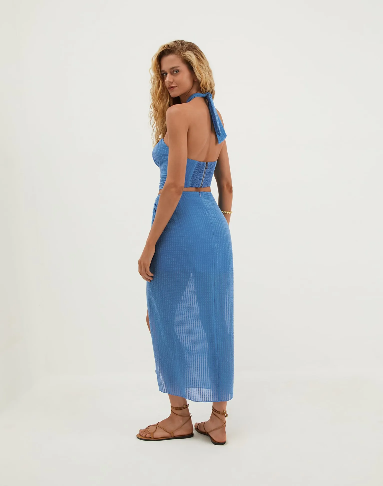 Aurora Midi Skirt - Beach Front