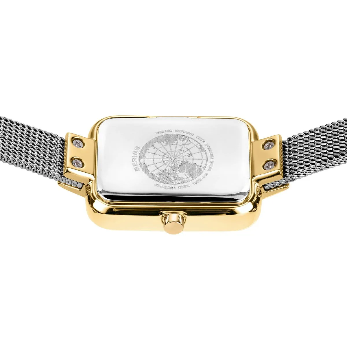 Bering Ladies Two-Tone Petite Square Watch