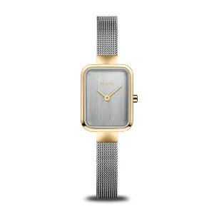 Bering Ladies Two-Tone Petite Square Watch