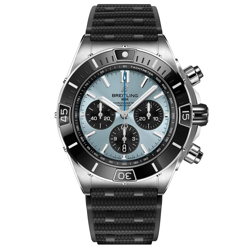 Breitling Super Chronomat B01 44mm Blue Dial Steel & Platinum Automatic Chronograph Gents Watch PB0136251C1S1