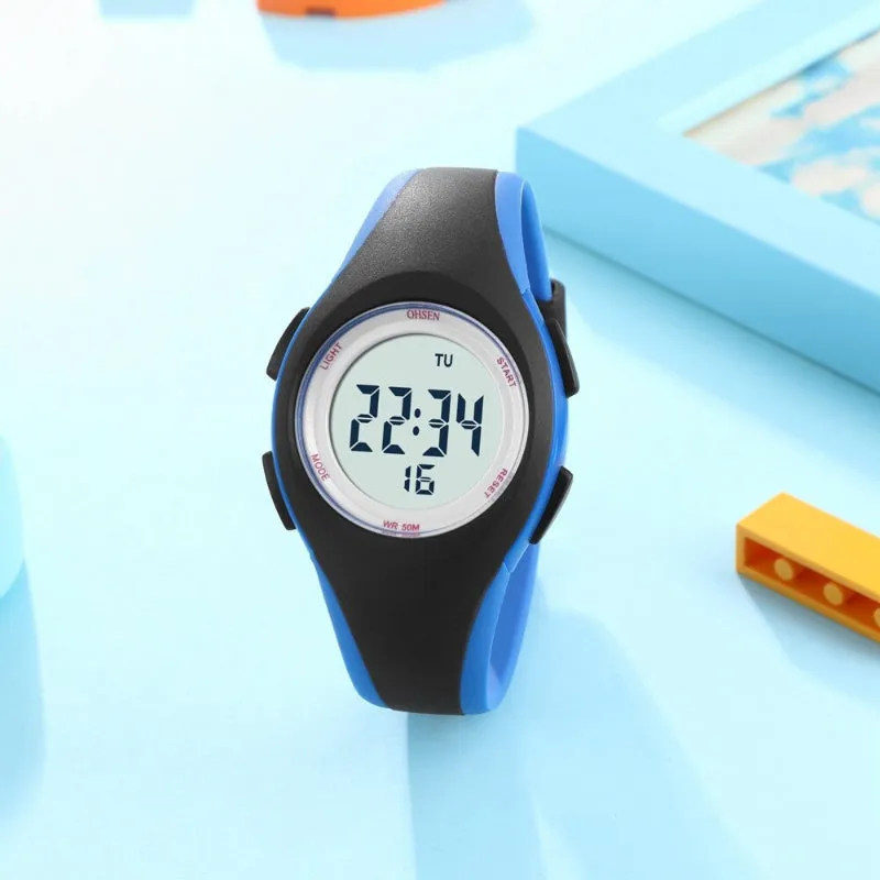 Bright Colored Waterproof Digital Sports Wristwatch For Kids