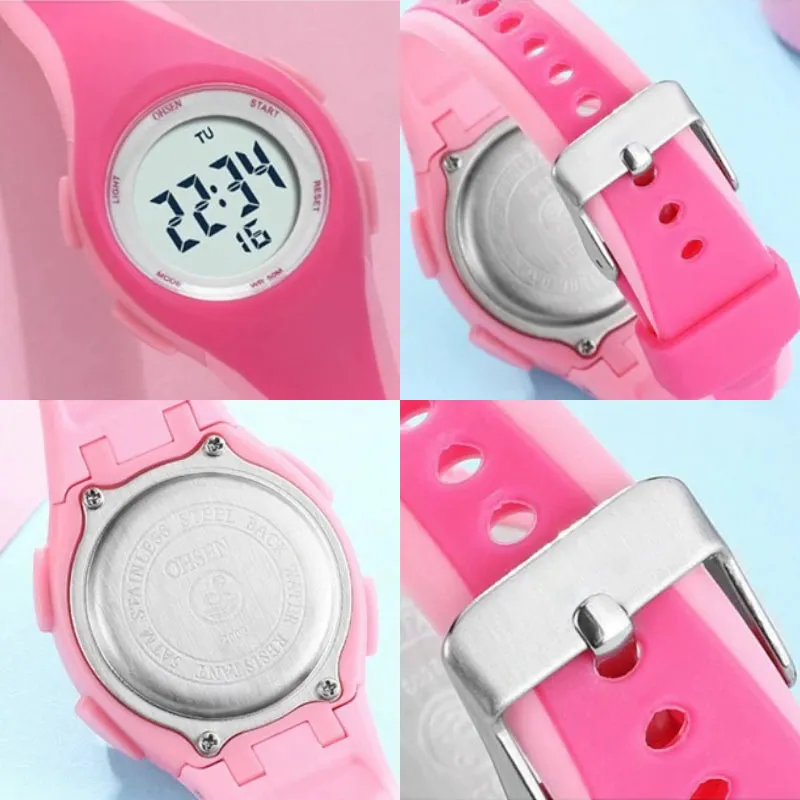 Bright Colored Waterproof Digital Sports Wristwatch For Kids