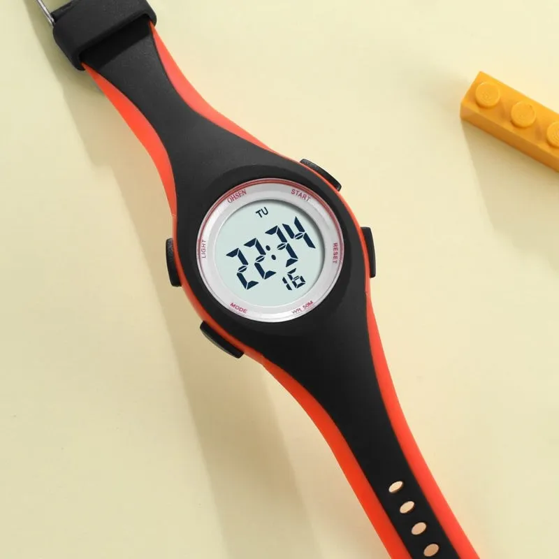 Bright Colored Waterproof Digital Sports Wristwatch For Kids