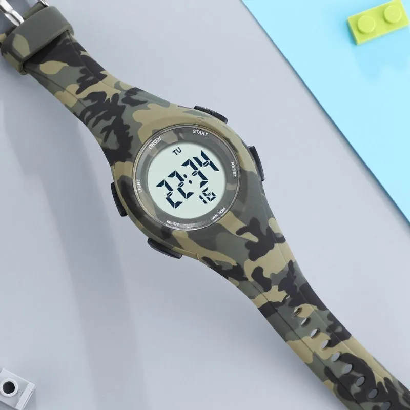 Bright Colored Waterproof Digital Sports Wristwatch For Kids