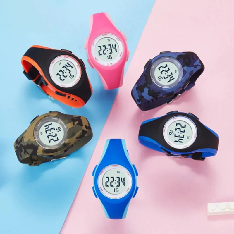 Bright Colored Waterproof Digital Sports Wristwatch For Kids
