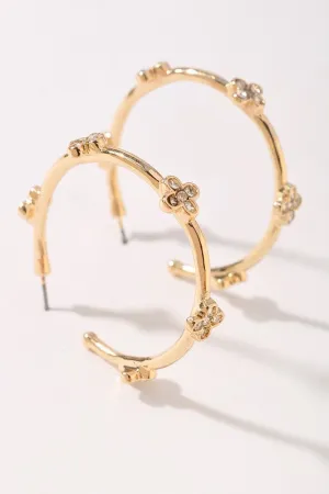 Can't Be Better Gold Pave Clover Earrings
