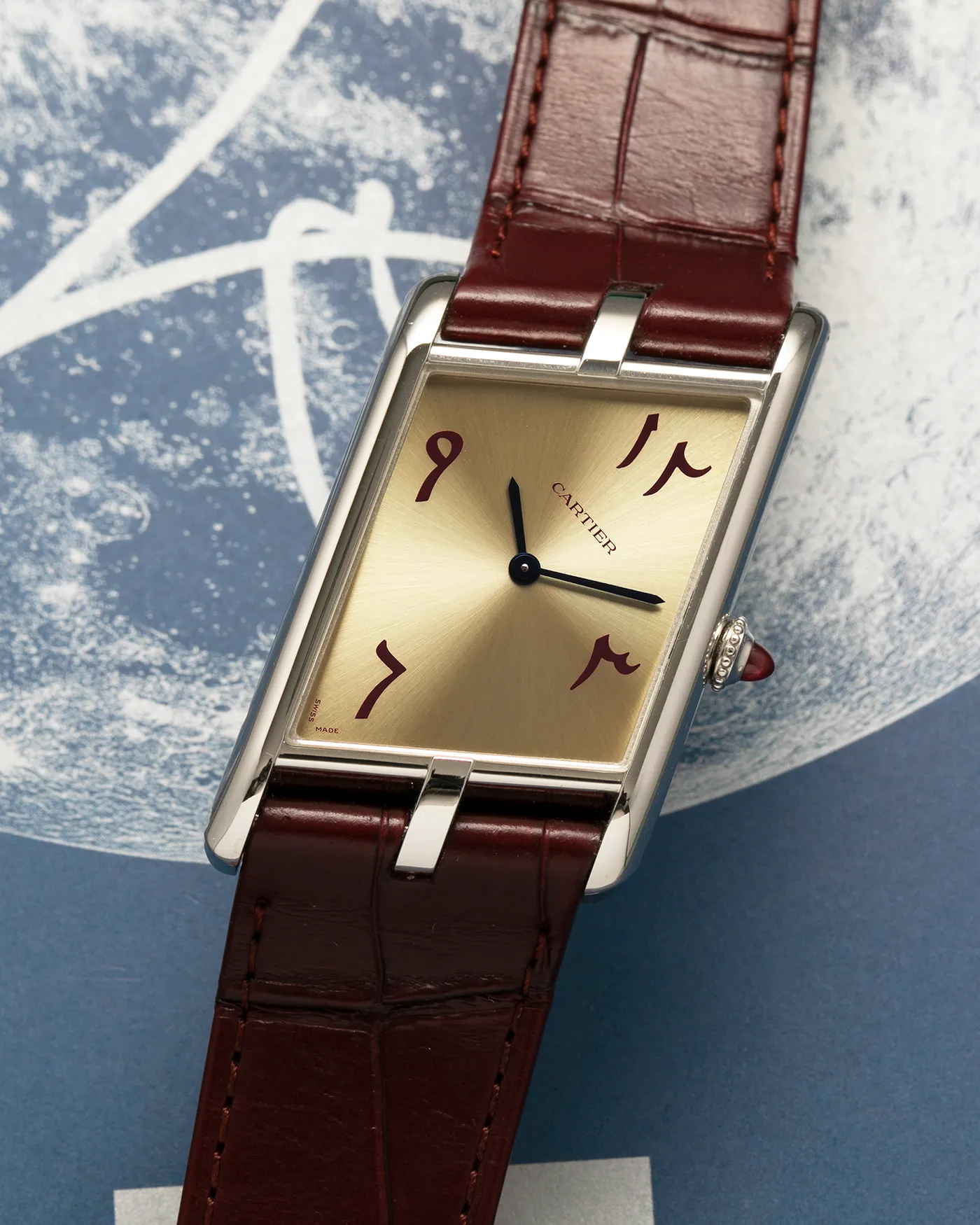 Cartier Tank Asymmetric/Asymetrique NSO Arabic Numerals Platinum