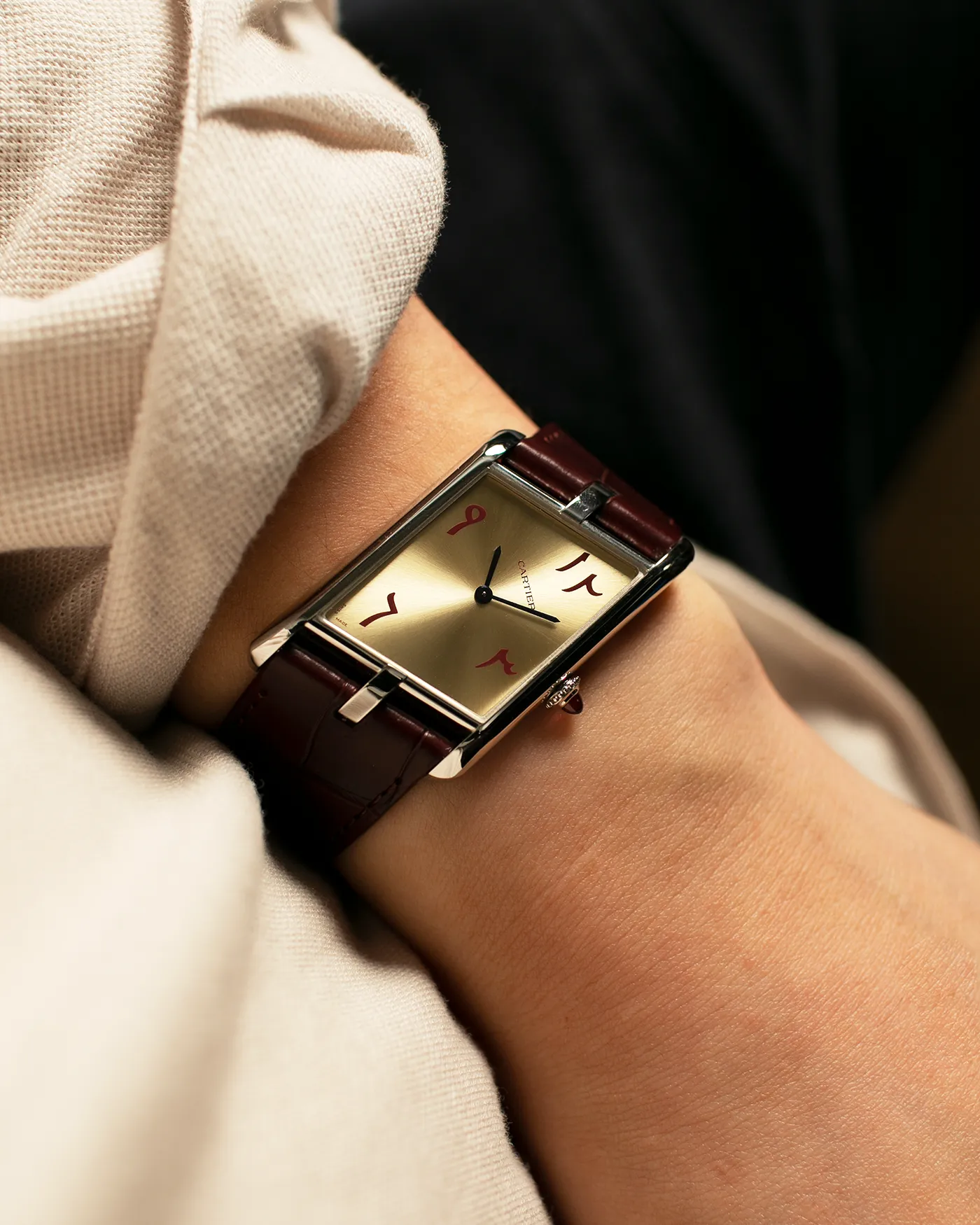 Cartier Tank Asymmetric/Asymetrique NSO Arabic Numerals Platinum