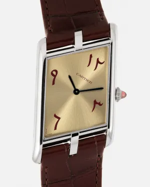 Cartier Tank Asymmetric/Asymetrique NSO Arabic Numerals Platinum