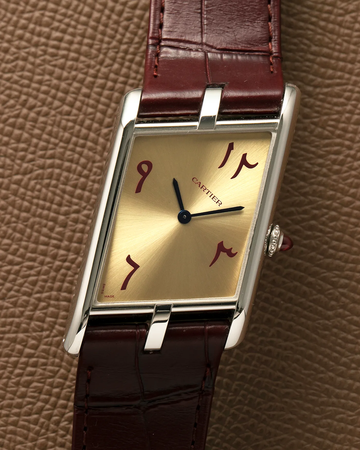 Cartier Tank Asymmetric/Asymetrique NSO Arabic Numerals Platinum