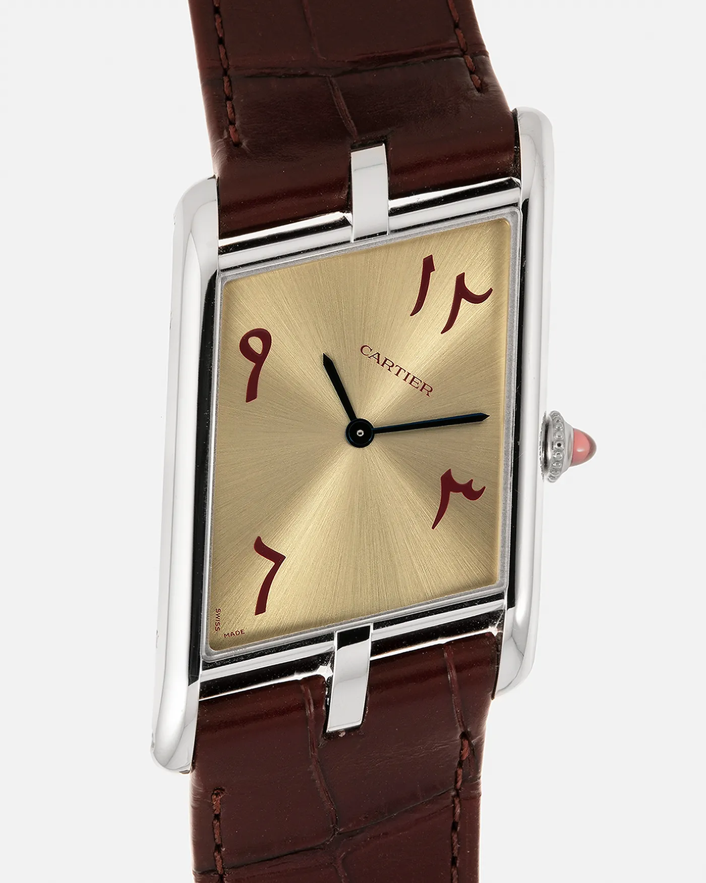 Cartier Tank Asymmetric/Asymetrique NSO Arabic Numerals Platinum