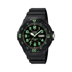 Casio Mens Black & Green Watch - MRW200H-3B