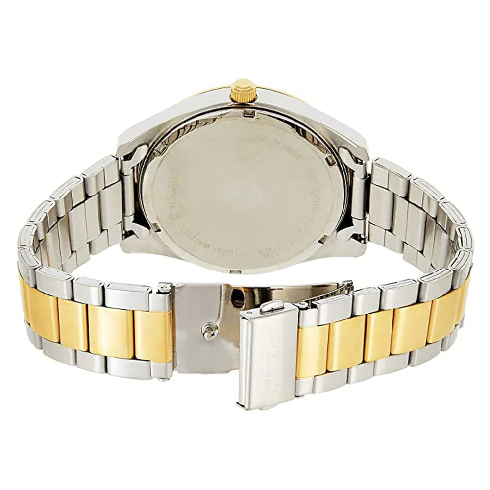Citizen Mens Dress Stainless Steel Case and Bracelet Black Dial Two-tone Watch - BI1034-52E