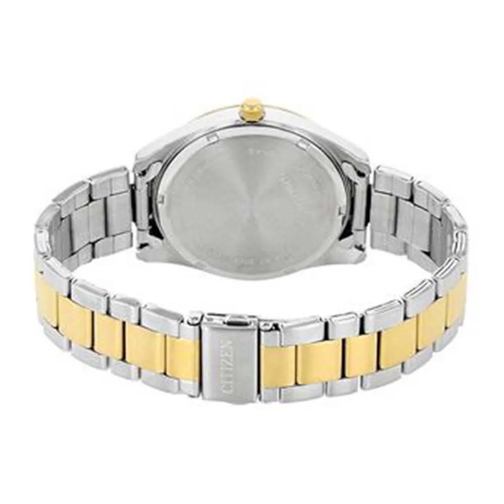 Citizen Mens Dress Stainless Steel Case and Bracelet Black Dial Two-tone Watch - BI1034-52E