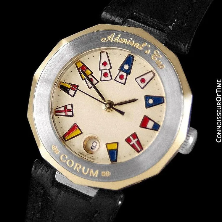 Corum Admiral's Cup Ladies Nautical Watch - Solid 18K Gold & Stainless Steel