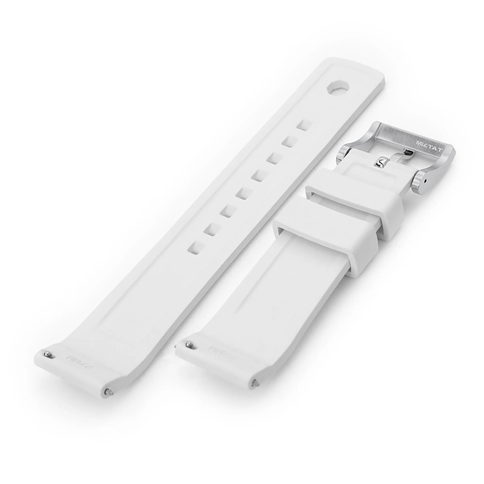 Crisscross White FKM Quick Release Rubber Strap, 20mm or 22mm