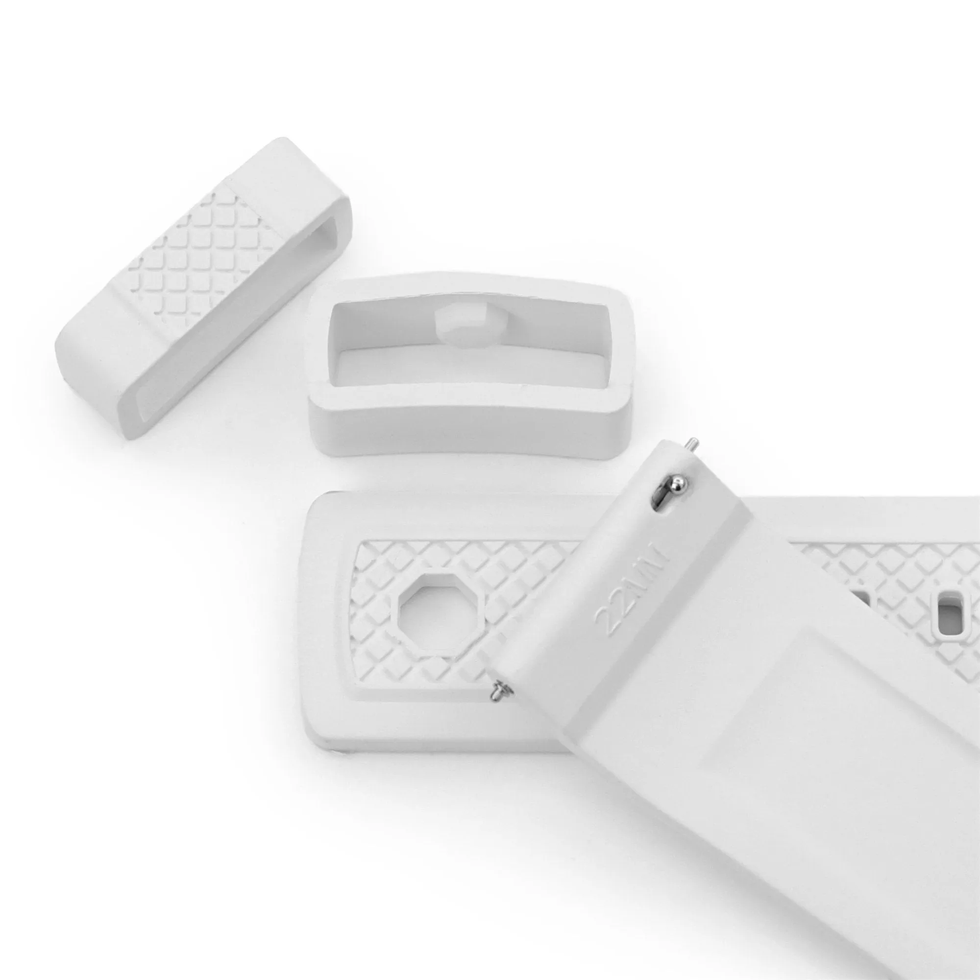 Crisscross White FKM Quick Release Rubber Strap, 20mm or 22mm