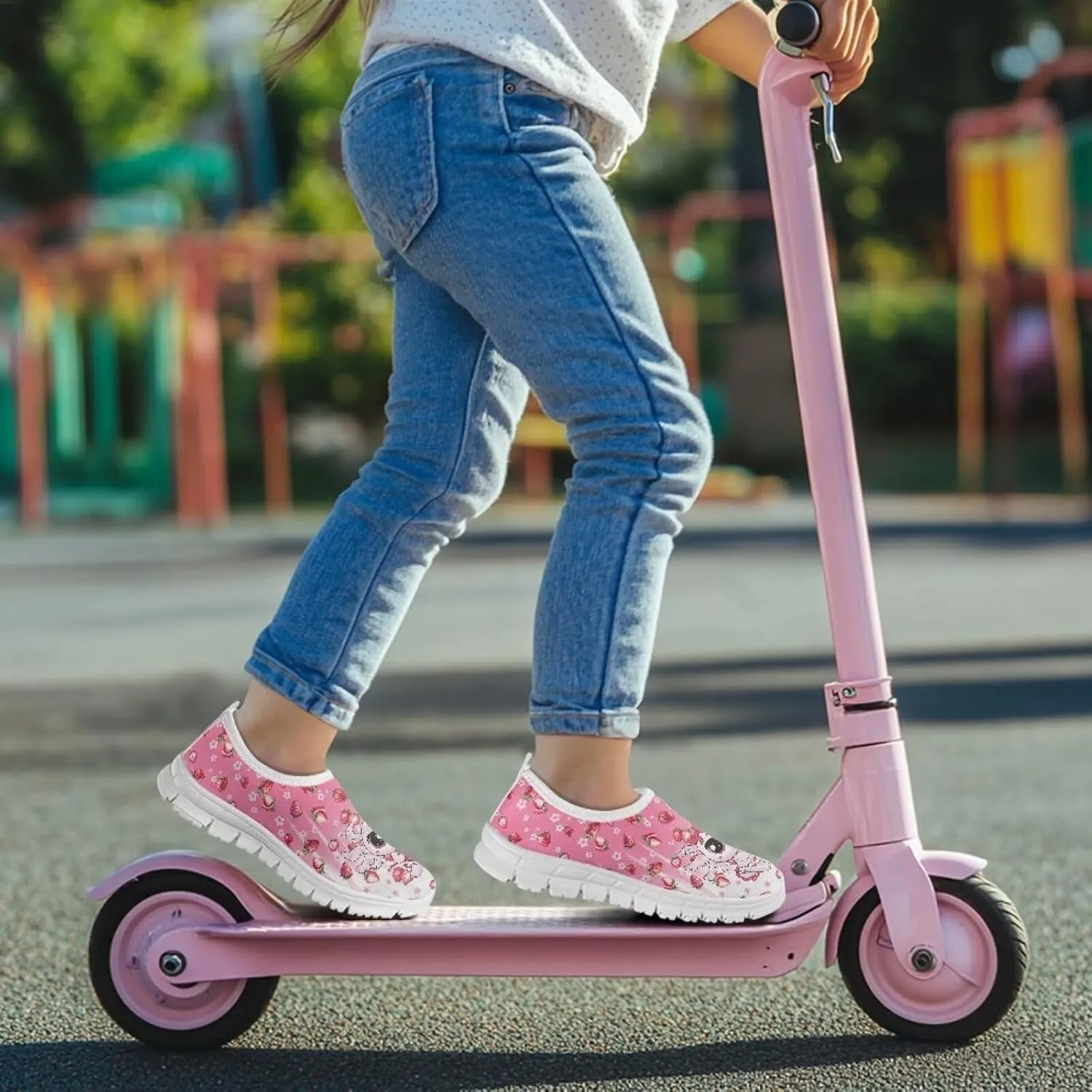Doojoayie Axolotl Shoes for Girls Gym Shoes Slip On Shoes for Child Back to School Casual