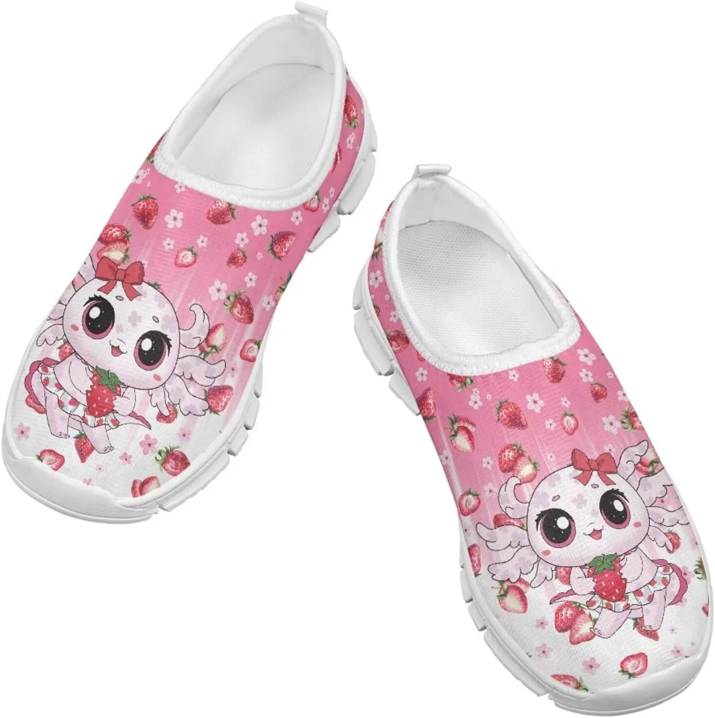 Doojoayie Axolotl Shoes for Girls Gym Shoes Slip On Shoes for Child Back to School Casual
