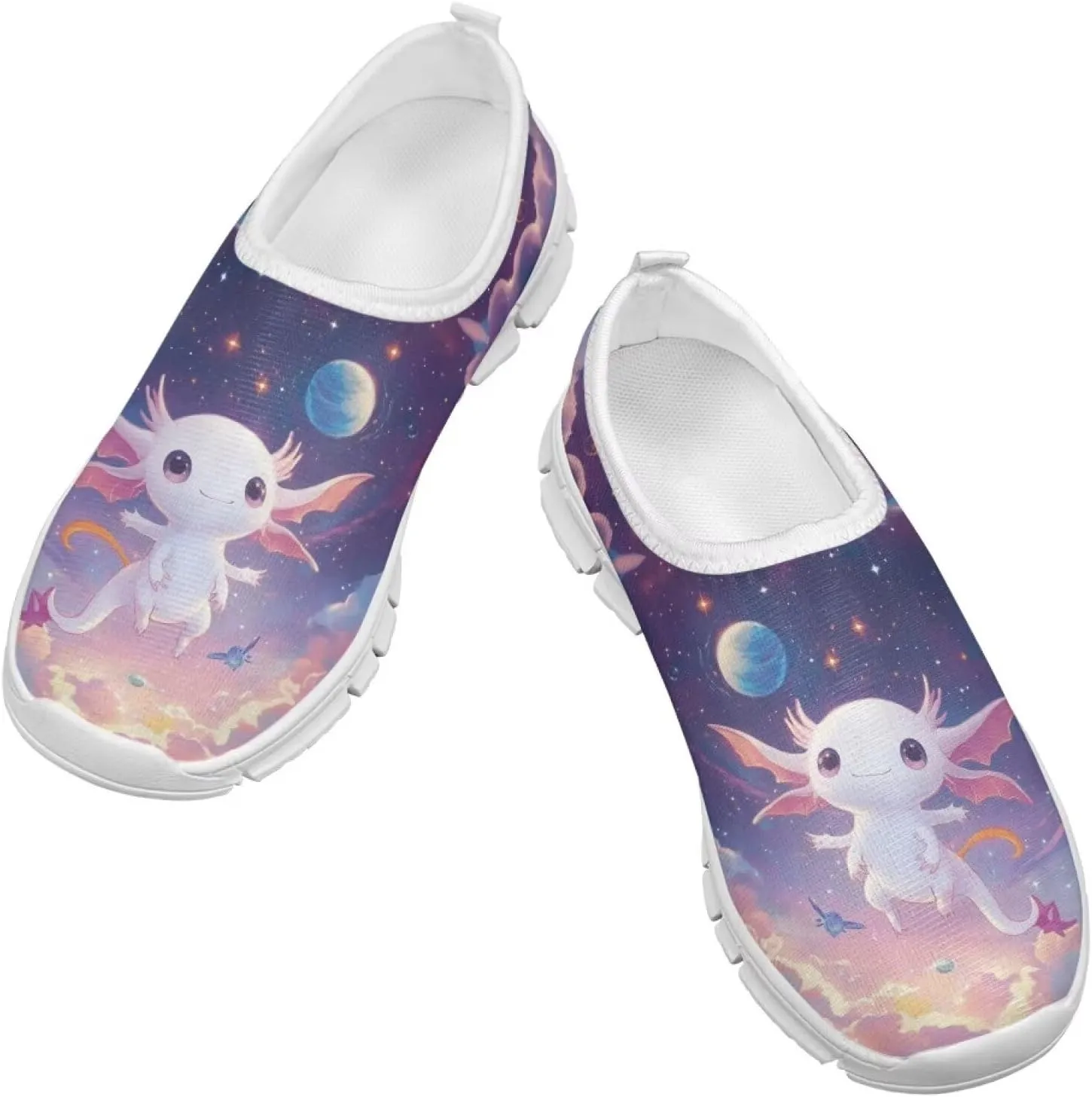 Doojoayie Axolotl Shoes for Girls Gym Shoes Slip On Shoes for Child Back to School Casual