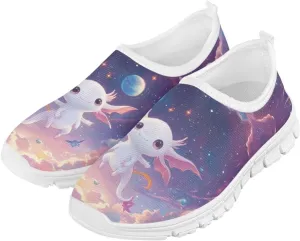 Doojoayie Axolotl Shoes for Girls Gym Shoes Slip On Shoes for Child Back to School Casual