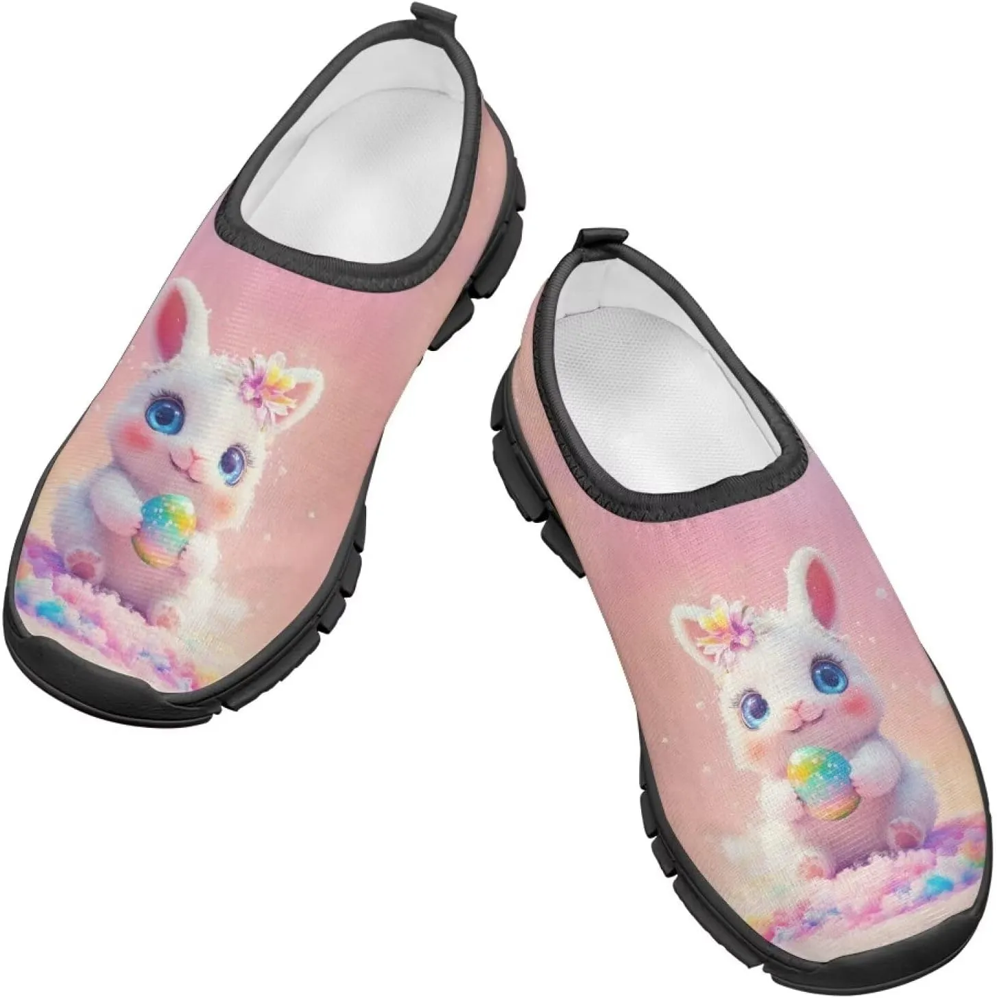 Doojoayie Easter Shoes for Girls Slip On Tennis Shoes Holiday Party Footwear